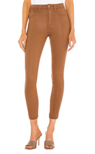 Load image into Gallery viewer, A-Line Coated Jeans in Cognac
