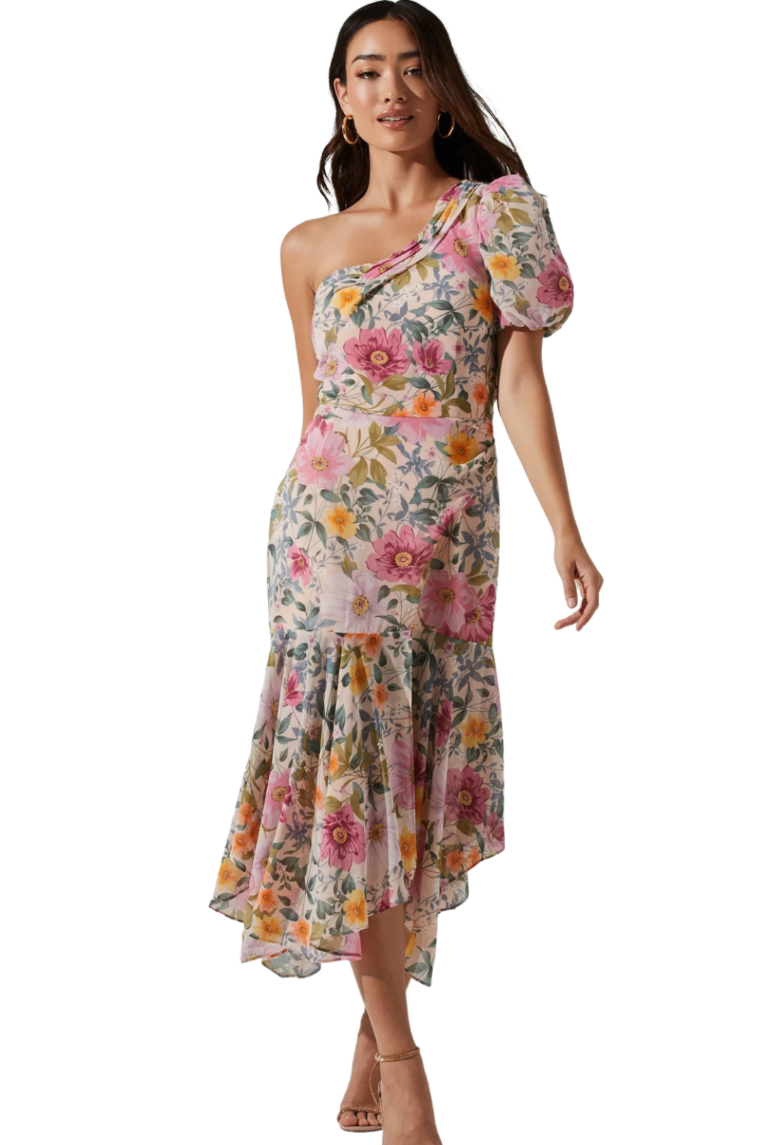 astr the label santorini one shoulder midi dress ASTR The Label Santorini One Shoulder Midi Dress
