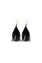 Load image into Gallery viewer, Lexie Petite Fringe Earrings in Black
